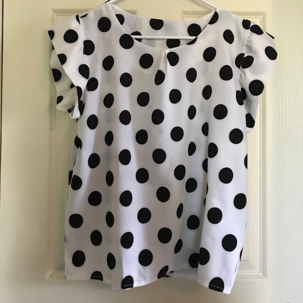 Black Polka Dot Top